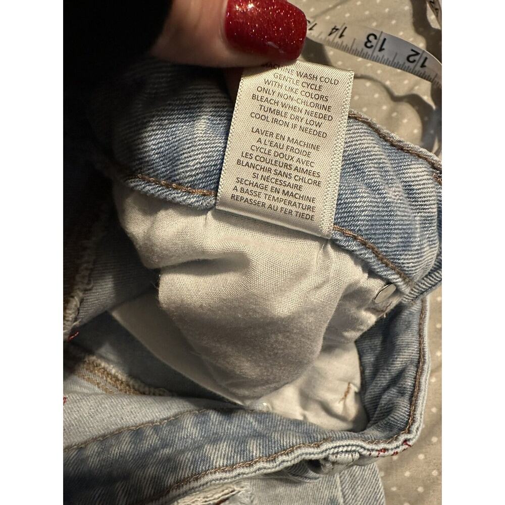 Tinseltown High Rise The Mom Jeans Embroidered Pizza Pattern Distressed Chewed - Picture 7 of 7